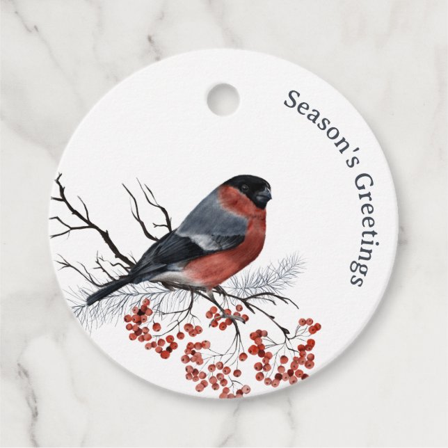 Weihnachts-Winter-Bird-Round-Geschenketiketten Geschenkanhänger (Vorderseite)