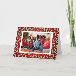 Weihnachts-Winter-Blätter Foto Karte