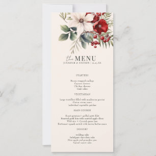 Weihnachts-Winter-Blumen-Hochzeitsmenü elegant