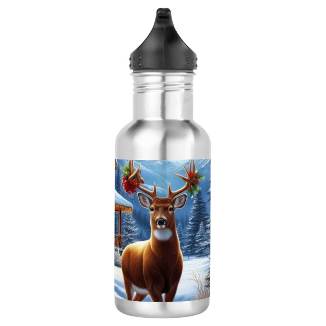 Weihnachts-/Winter-Deferlodge Edelstahlflasche (Rechts)