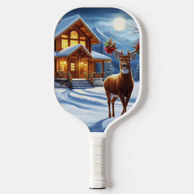 Weihnachts-/Winter-Deferlodge Pickleball Schläger (Vorderseite)
