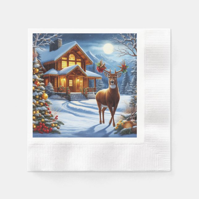 Weihnachts-/Winter-Deferlodge Serviette (Vorderseite)