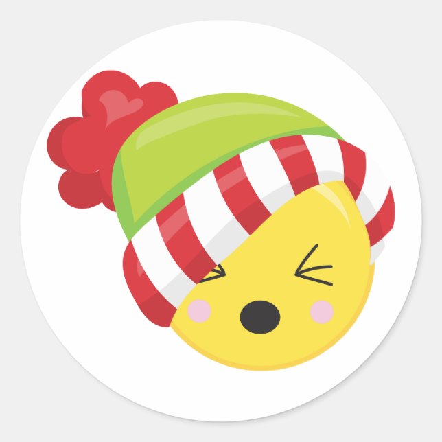 Weihnachts Winter Emoji Stickers (Vorderseite)