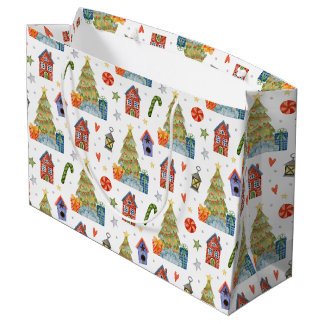 Weihnachts-Winter-Geschenk-Haus-Zuckerstange Große Geschenktüte