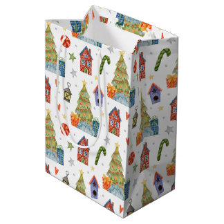 Weihnachts-Winter-Geschenk-Haus-Zuckerstange Mittlere Geschenktüte