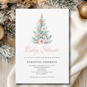 Weihnachts Winter Girl Baby Dusche Einladung