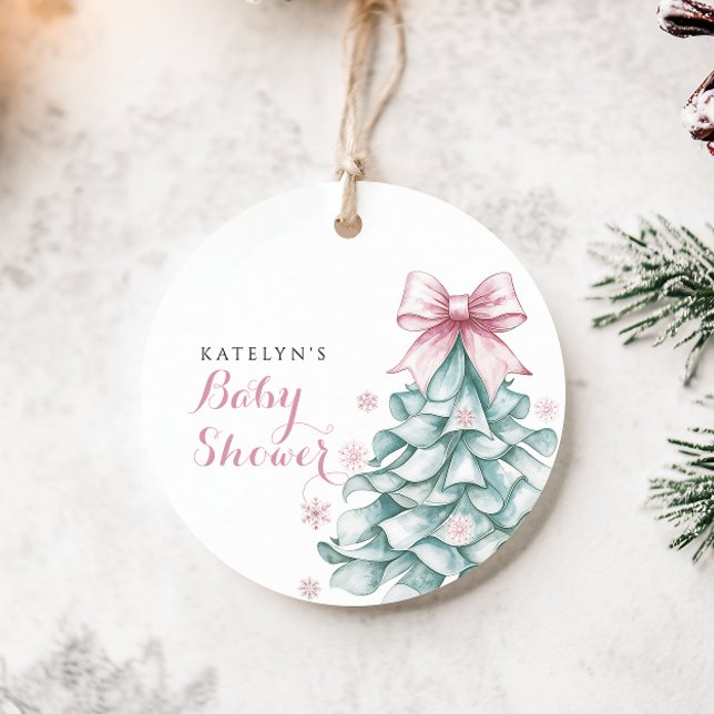 Weihnachts Winter Girl Baby Dusche Geschenkanhänger (Von Creator hochgeladen)