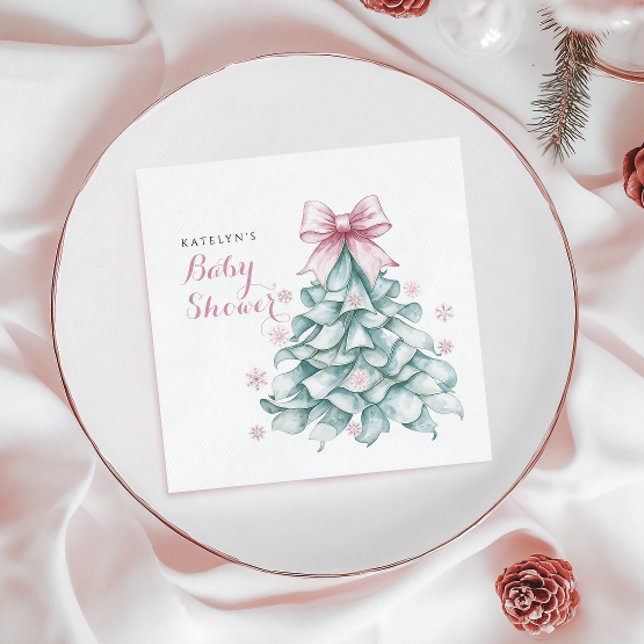 Weihnachts Winter Girl Baby Dusche Serviette (Von Creator hochgeladen)