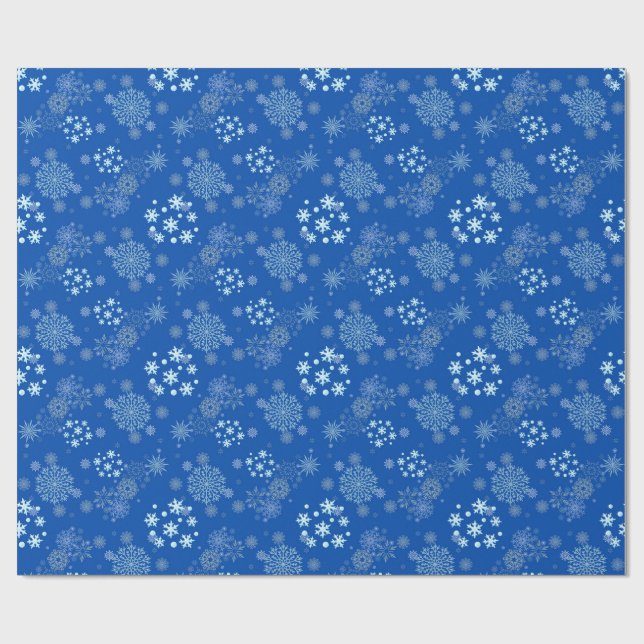 Weihnachts-Winter-Hanukkah-Schneeflocken-Design  Geschenkpapier (Flach)