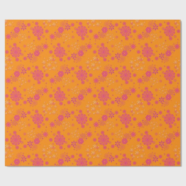 Weihnachts-Winter-Hanukkah-Schneeflocken-Design  Geschenkpapier (Flach)