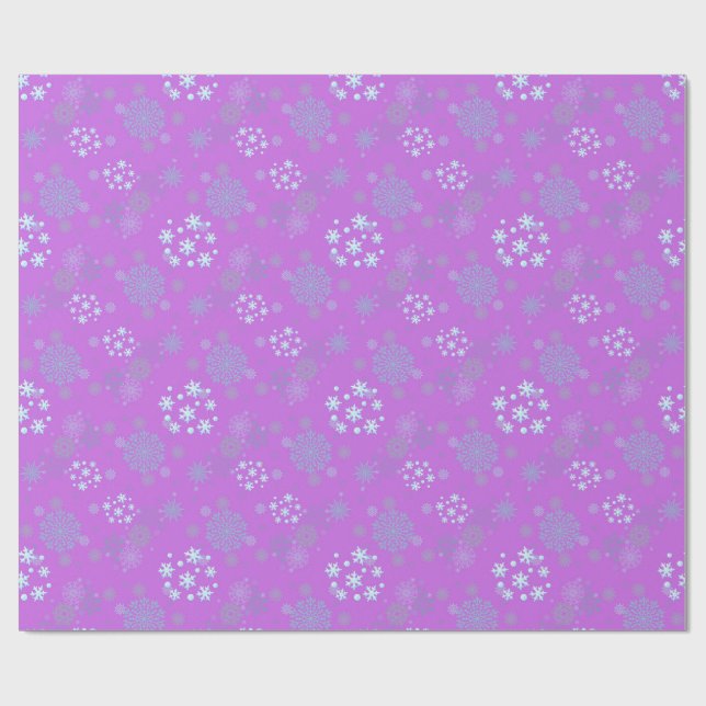 Weihnachts-Winter-Hanukkah-Schneeflocken-Design  Geschenkpapier (Flach)