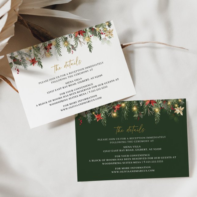 Weihnachts-Winter-Hochzeitssonderausweis Begleitkarte (Details Card 2 Colors)