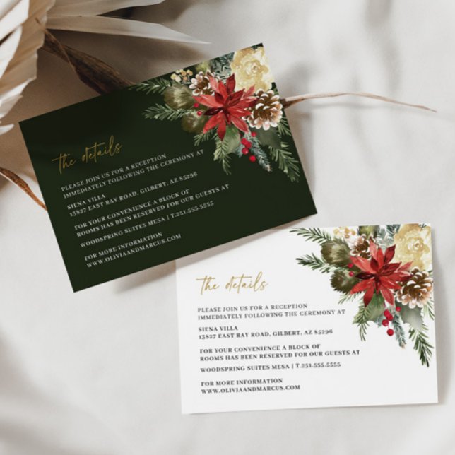 Weihnachts-Winter-Hochzeitssonderausweis Begleitkarte (Details Card 2 Colors)