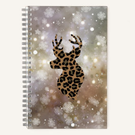 Weihnachts Winter Leopard Deer Spiral Notebook Notizbuch