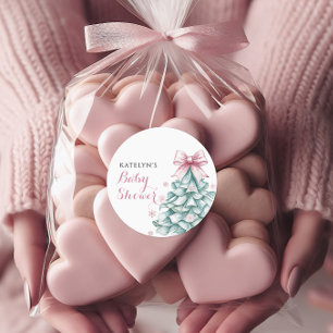 Weihnachts-Winter-Mädchen-Baby-Party Runder Aufkleber
