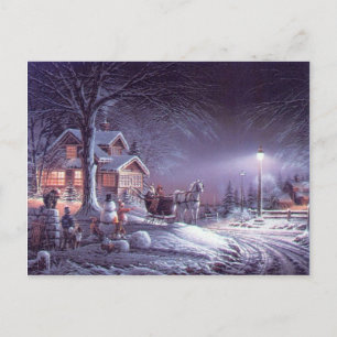 Weihnachts-Winter-Magie Feiertagspostkarte