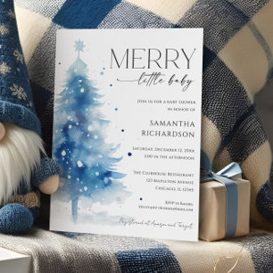 Weihnachts-Winter-Merry-Little-Baby-Boy-Party Einladung