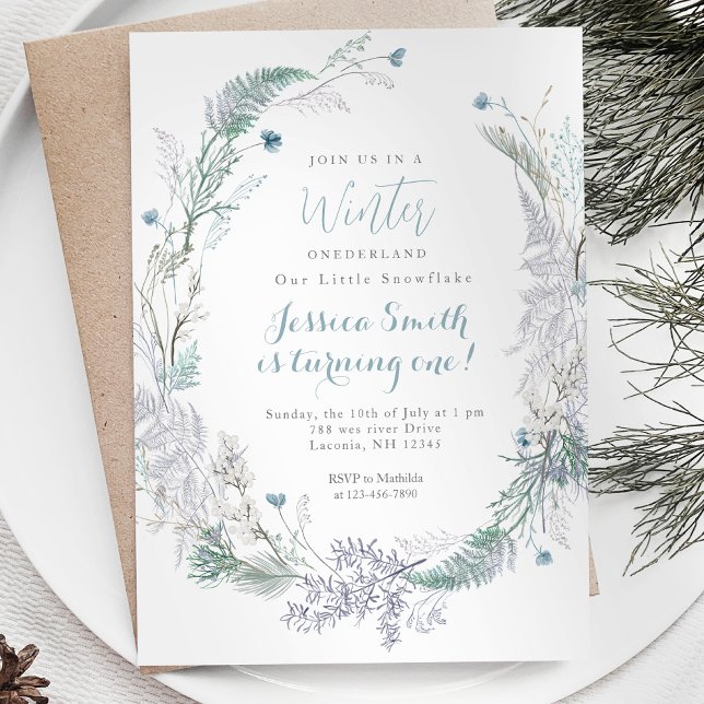 Weihnachts-Winter Onederland 1. Geburtstag Einladung (Von Creator hochgeladen)