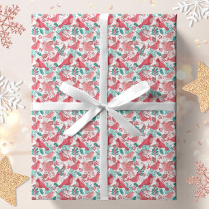 Weihnachts Winter Red Bird Berries Urlaub Geschenkpapier