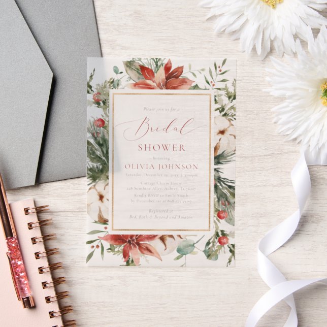 Weihnachts Winter Rote Gold Grüne Brautparty (Hochzeit)