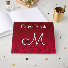 Weihnachts-Winter-Rote Hochzeitsempfehlung Monogra Gästebuch