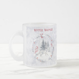Weihnachts-Winter-Schnee Arctic Fox Personalisiert Mattglastasse