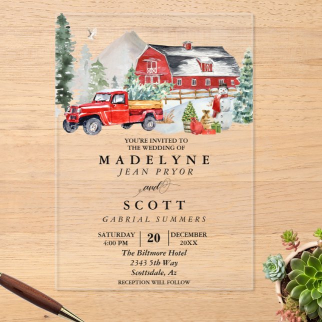 Weihnachts-Winter-Schneeballzeit Acryleinladungen (Von Creator hochgeladen)