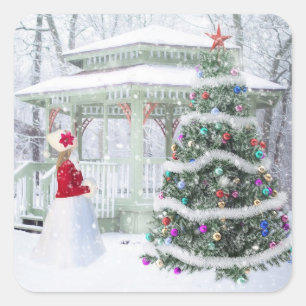 Weihnachts-Winter-Schneefall-Szene Sticker