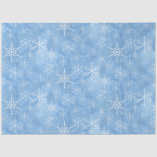 Weihnachts Winter Schneeflocken Hand Drawing Blue  Seidenpapier