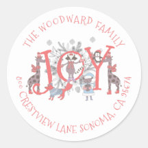 Weihnachts Winter Tiere Holiday Classic Round Sti