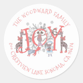 Weihnachts Winter Tiere Holiday Classic Round Sti Runder Aufkleber