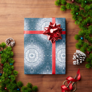 Weihnachts-/Winter-/Vintage-blaues Geschenkpapier