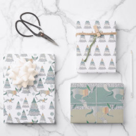 Weihnachts Winter Wonder Tree Geschenkpapier Set