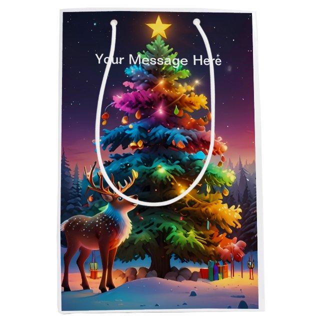 Weihnachts Winter Wonderland Ferienzeit Mittlere Geschenktüte (Vorderseite)