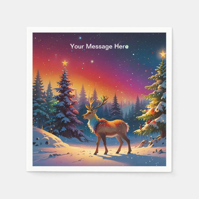Weihnachts Winter Wonderland Ferienzeit Serviette (Vorderseite)