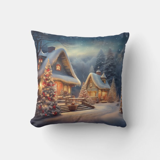 Weihnachts Winter Wonderland Kissen (Vorderseite)