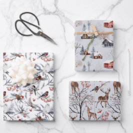 Weihnachts Winter Wonderland Wrapping Paper Sheets Geschenkpapier Set