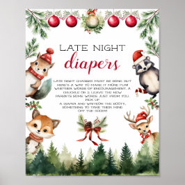 Weihnachts Winter Woodland Tiere Poster