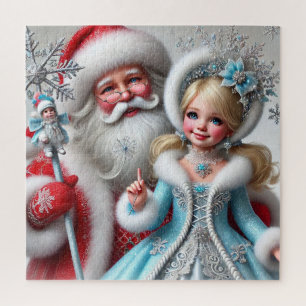 Weihnachts-Winter-Wunderland Santa Schnee Jungfrau Puzzle