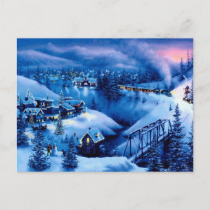 Weihnachts-Winter-Wunderland-Winterlandschaft Feiertagspostkarte