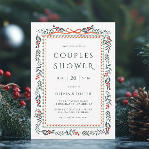 Weihnachts Winterberry Frame Couples Dusche Einladung