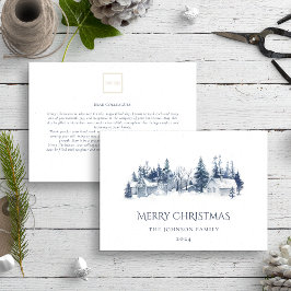 Weihnachts-Winterdorf Blue Non-Foto Business Feiertagskarte