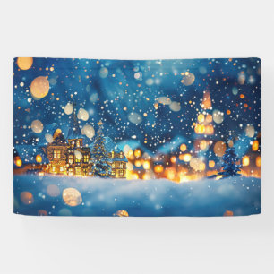 Weihnachts-Winterdorf-Hintergrund 1,2 Meter lang Banner