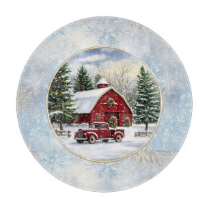 Weihnachts-Winterfarm Schneidebrett