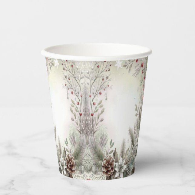 Weihnachts-Winterferien-Papier-Cups Pappbecher (Vorderseite)