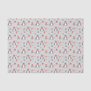 Weihnachts-Winterfest Familienpenguin Party Seidenpapier