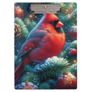 Weihnachts-/Winterkardinal Klemmbrett