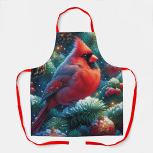 Weihnachts-/Winterkardinal  Schürze