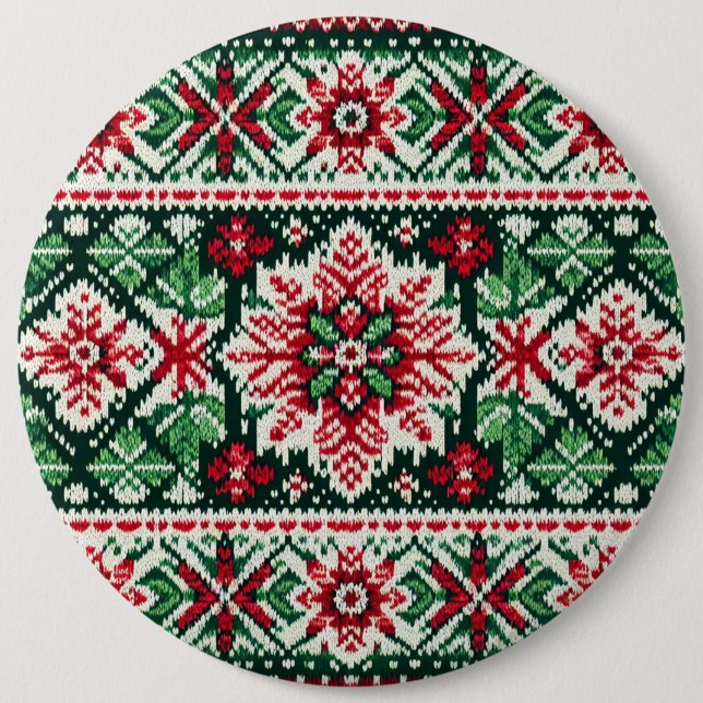 Weihnachts-/Wintermesse Rot & Grün Button (Vorderseite)