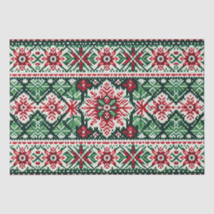 Weihnachts-/Wintermesse Rot & Grün Seidenpapier